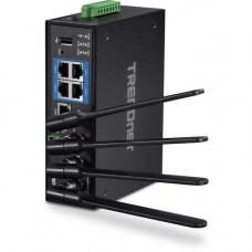 Trendnet Industrial AC1200 Wireless Dual Band Gigabit Router, Black, TI-W100 - Dual Band - 2.40 GHz ISM Band - 5 GHz UNII Band - 4 x Antenna(4 x External) - 145.88 MB/s Wireless Speed - 4 x Network Port - 1 x Broadband Port - USB - Gigabit Ethernet - VPN 