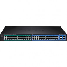 Trendnet 48-Port Gigabit PoE+ Managed Layer 2 Switch with 4 Shared SFP Slots - 48 Ports - Manageable - 2 Layer Supported - Modular - Twisted Pair, Optical Fiber - 1U High - Rack-mountable - Lifetime Limited Warranty - TAA Compliance TL2-PG484