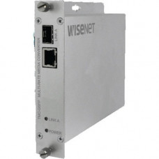 Hanwha Group Wisenet TMC-GSFP Transceiver/Media Converter - 1 x Network (RJ-45) - Single-mode, Multi-mode - Gigabit Ethernet - 10/100/1000Base-TX, 1000Base-FX - 1 x Expansion Slots - SFP (mini-GBIC) - 1 x SFP Slots - Standalone, DIN Rail Mountable, Rack-m