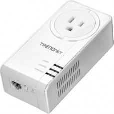 Trendnet Powerline 1300 AV2 Adapter with Built-in Outlet - 1 x Network (RJ-45) - 1300 Mbit/s Powerline - 984.25 ft Distance Supported - HomePlug AV2 - Gigabit Ethernet TPL-423E