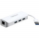 Trendnet USB 3.0 to Gigabit Ethernet Adapter + USB Hub - USB TU3-ETGH3