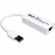 Tripp Lite USB 3.0 SuperSpeed to Gigabit Ethernet NIC Network Adapter RJ45 10/100/1000 White - USB 3.0 - 1 x Network (RJ-45) - Twisted Pair U336-000-GBW