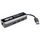 Tripp Lite USB 3.0 SuperSpeed to Gigabit Ethernet NIC Network Adapter w/ 3 Port USB Hub - USB 3.0 - 1 Port(s) - 1 x Network (RJ-45) - Twisted Pair - TAA, WEEE Compliance U336-U03-GB