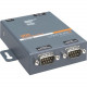 Lantronix 2 Port Serial (RS232/ RS422/ RS485) to IP Ethernet Device Server - International 110-240 VAC - Convert from RS-232; RS-485 to Ethernet using Serial over IP technology; Wall Mountable; Rail Mountable; Two DB-9 Serial Ports; One 10/100 Mbps Fast E