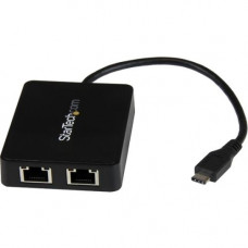 Startech.Com USB C to Dual Gigabit Ethernet Adapter with USB 3.0 (Type-A) Port - USB Type-C Gigabit Network Adapter - Use the USB-C port on your laptop to add LAN access with two Gigabit Ethernet ports and a USB 3.0 (Type-A) port - USB-C to Dual Gigabit E