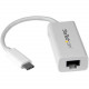 Startech.Com USB-C to Gigabit Ethernet Adapter - White - Thunderbolt 3 Port Compatible - USB Type C Network Adapter - USB 3.1 - 1 Port(s) - 1 - Twisted Pair US1GC30W