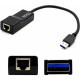 AddOn 8in USB 3.0 (A) Male to RJ-45 Female Gray & Black Network Adapter Cable - 100% compatible and guaranteed to work - TAA Compliance USB302NIC