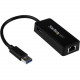 Startech.Com USB 3.0 to Gigabit Ethernet Adapter NIC w/ USB Port - Black - Add a Gigabit Ethernet port and a USB 3.0 pass-through port to your laptop through a single USB 3.0 port - USB 3.0 to Gigabit Ethernet Adapter with USB Port (Black) - An ideal lapt