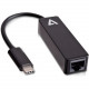 V7 USB-C male to Ethernet RJ45 female Adapter Black - USB Type C - 1 Port(s) - 1 - Twisted Pair UCRJ45-BLK-1E
