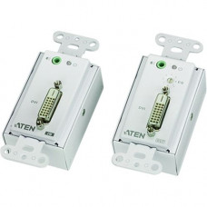 ATEN DVI Over Cat 5 Extender Wall Plate-TAA Compliant - 1 Input Device - 1 Output Device - 196.85 ft Range - 4 x Network (RJ-45) - 1 x DVI In - 1 x DVI Out - Full HD - 1920 x 1080 - Wall Mountable - RoHS, WEEE Compliance VE606
