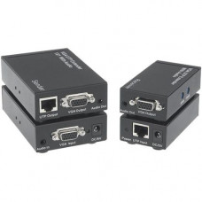 Kanexpro VGA 1x1 Extender over CAT5e/6 with Audio up to 1,000ft (300m) - 1 Input Device - 2 Output Device - 1000 ft Range - 2 x Network (RJ-45) - 1 x VGA In - 2 x VGA Out - WUXGA - 1920 x 1200 - Rack-mountable VGAEXTX1