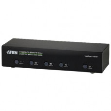 ATEN 4-Port VGA Switch with Audio - 1920 x 1440 - WUXGA - 4 x 11 x VGA Out VS0401