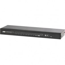 ATEN VanCryst 8-Port HD Video/Audio Cat5e/6 Splitter with RS-232-TAA Compliant - 1 Input Device - 198 ft Range - 16 x Network (RJ-45) - 1 x HDMI In - 1 x HDMI Out - Serial Port - WUXGA - 1920 x 1200 - Twisted Pair - Category 5e - Rack-mountable VS1808T