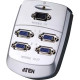 ATEN VS84 Video Splitter - 1920 x 1440 - VGA, XGA, SVGA, UXGA - 1 x 4 - RoHS, WEEE Compliance VS84