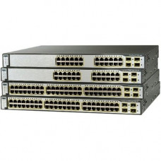 Cisco Catalyst 3750V2-24PS - Switch - L3 - managed - 24 x 10/100 + 2 x SFP - rack-mountable - PoE - refurbished WS-C3750V224PSE-RF