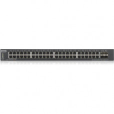 Zyxel 48-Port GbE Smart Managed Switch with 4 SFP+ Uplink - 48 x Gigabit Ethernet Network, 4 x 10 Gigabit Ethernet Uplink - Manageable - Optical Fiber, Twisted Pair - Modular - 3 Layer Supported - 1U High - Rack-mountable - Lifetime Limited Warranty XGS19