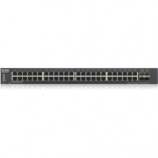Zyxel 48-Port GbE Smart Managed Switch with 4 SFP+ Uplink - 48 x Gigabit Ethernet Network, 4 x 10 Gigabit Ethernet Uplink - Manageable - Optical Fiber, Twisted Pair - Modular - 3 Layer Supported - 1U High - Rack-mountable - Lifetime Limited Warranty XGS19