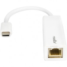 Rocstor Premium USB-C to Gigabit Network Adapter - USB Type-C to Gigabit Ethernet 10/100/1000 Adapter - Compatible with Mac & PC-Plug & Play (No Drivers Needed) - White - USB 3.1 - 1 Port(s) - 1 - Twisted Pair WITH NATIVE DRIVER SUPPORT - USB 3.1 