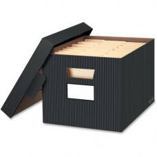 Fellowes Bankers Box Stor/File&trade; Decorative - Pinstripe - Internal Dimensions: 12" Width x 15" Depth x 10" Height - External Dimensions: 12.5" Width x 16.3" Depth x 10.5" Height - Lift-off Closure - Medium Duty - Sta