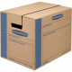 Fellowes Smoothmove&trade; Prime Moving Boxes, Small, 15pk - External Dimensions: 12.4" Width x 17.3" Depth x 12.6" Height - Lid Lock, Hinged Closure - 32 ECT - Corrugated Cardboard - White, Blue - 15 / Pack - TAA Compliance 0062711
