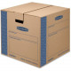 Fellowes Bankers Box SmoothMove&trade; Prime Moving Boxes, Medium - Internal Dimensions: 18" Width x 18" Depth x 16" Height - External Dimensions: 18.1" Width x 18.8" Depth x 16.6" Height - Lid Lock Closure - Medium Duty 