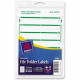 Avery &reg; Permanent File Folder Labels - Permanent Adhesive - 11/16" Width x 3 7/16" Length - Rectangle - Laser, Inkjet - Green - 7 / Sheet - 252 / Pack - TAA Compliance 05203