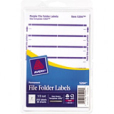 Avery Print or Write File Folder Label - 0.69" Width x 3.44" Length - 252 / Pack - Purple - TAA Compliance 05204