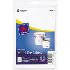 Avery &reg; Multipurpose Label - Removable Adhesive - 3/4" Diameter - Round - Laser, Inkjet - White - 24 / Sheet - 42 Total Sheets - 1008 Total Label(s) - TAA Compliance 05408