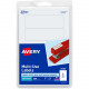 Avery &reg; Multi-Use Removable Labels, 1" x 3" , Print or Write ID Labels, White, 250 Labels Total (05436) - 1" Height x 3" Width - Removable Adhesive - Rectangle - Laser, Inkjet - White - Paper - 5 / Sheet - 50 Total Sheets - 250