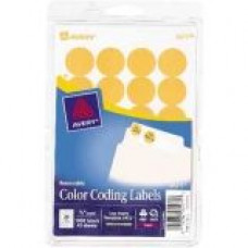 Avery &reg; Color Coded Label - Removable Adhesive - 3/4" Diameter - Round - Inkjet, Laser - Neon Orange - 24 / Sheet - 42 Sheet - TAA Compliance 05471