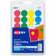 Avery &reg; Removable Print or Write Color Coding Labels, 3/4" Round, Assorted, Pack of 1008 (5472) - 3/4" Diameter - Removable Adhesive - Round - Laser, Inkjet - Assorted, Blue, Red, Yellow, Green - Paper - 24 / Sheet - 42 Total Sheets - 10