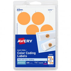 Avery &reg; Color Coded Label - Permanent Adhesive - 1 1/4" Diameter - Rectangle - Laser - Neon Orange - 8 / Sheet - 50 Total Sheets - 400 Total Label(s) - TAA Compliance 05476