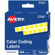 Avery &reg; Color Coded Label - Permanent Adhesive - 1/4" Diameter - Round - Laser, Inkjet - Yellow - Paper - 450 / Sheet - 1 Total Sheets - 450 Total Label(s) - TAA Compliance 05792