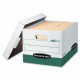 Fellowes Bankers Box R-Kive&reg; - Letter/Legal, White/Green - Internal Dimensions: 12" Width x 15" Depth x 10" Height - External Dimensions: 12.8" Width x 16.5" Depth x 10.4" Height - Media Size Supported: Letter, Legal 