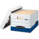 Fellowes Bankers Box R-Kive&reg; - Letter/Legal, White/Blue, 4pk - Internal Dimensions: 12" Width x 15" Depth x 10" Height - External Dimensions: 12.8" Width x 16.5" Depth x 10.4" Height - Media Size Supported: Letter, Le