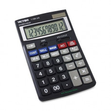 Victor 11803A Business Calculator - Easy-to-read Display, Auto Power Off - 12 Digits - LCD - Battery/Solar Powered - 1.1" x 4" x 6.5" - Black - Plastic - 1 Each 1180-3A