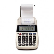 Victor 1205-4 12 Digit Portable Palm/Desktop Commercial Printing Calculator - 2 LPS - Environmentally Friendly, Large Display, Independent Memory, 3-Key Memory - Power Adapter Powered - 1.8" x 4" x 8" - Multi, Black - 1 Each 1205-4
