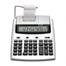 Victor 1212-3A 12 Digit Commercial Printing Calculator - 2.7 LPS - Extra Large Display, Date, Clock, Antimicrobial, Environmentally Friendly, Item Count, 4-Key Memory, Independent Memory, Dual Power - Battery/Power Adapter Powered - 2.5" x 7.8" 