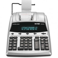 Victor 1240-3A 12 Digit Heavy Duty Commercial Printing Calculator - Dual Color Print - Dot Matrix - 4.3 lps - Big Display, Independent Memory - 12 Digits - Fluorescent - AC Supply/Power Adapter Powered - 3.3" x 9" x 12.8" - White - 1 Each 1