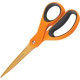 Fiskars Ergonomic Handles 8" Titanium Scissors - 8" Overall Length - Left/Right - Stainless Steel - Straight Tip - Orange/Gray - 1 Each 1424401002