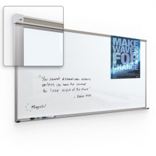 Mooreco Balt Framed Magnetic Glass Board - Gloss White - 48" (4 ft) Width x 36" (3 ft) Height - Gloss White Tempered Glass Surface - Anodized Aluminum Frame - Rectangle - Wall Mount - Assembly Required - 1 Each 14800