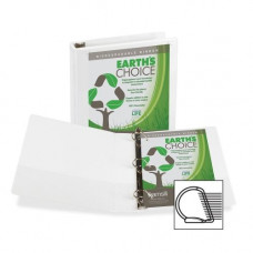 Samsill Earth&#39;&#39;s Choice Round Ring Eco-friendly View Binder - 1" Binder Capacity - Letter - 8 1/2" x 11" Sheet Size - 250 Sheet Capacity - D-Ring Fastener(s) - 2 Pocket(s) - Polypropylene, Chipboard - White - Recycled - 1 Ea