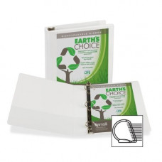 Samsill Earth&#39;&#39;s Choice Round Ring Eco-friendly View Binder - 1 1/2" Binder Capacity - Letter - 8 1/2" x 11" Sheet Size - 375 Sheet Capacity - D-Ring Fastener(s) - 2 Pocket(s) - Polypropylene, Chipboard - White - Recycled - 
