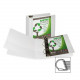 Samsill Earth&#39;&#39;s Choice Round Ring Eco-friendly View Binder - 4" Binder Capacity - Letter - 8 1/2" x 11" Sheet Size - 800 Sheet Capacity - D-Ring Fastener(s) - 2 Pocket(s) - Polypropylene, Chipboard - White - Recycled - 1 Ea