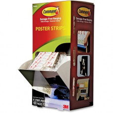 3m Command&trade; Poster Strips Trial Pack - 0.75" Width x 2.13" Length - Foam - Reusable, Residue-free, Removable - 4 Strips/Pack, 100 Packs/Trial Pack - TAA Compliance 17024CABPK