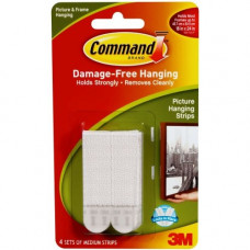 3m Command&trade; Medium Picture Hanging Strips - 0.63" Width x 2.75" Length - Foam - Residue-free - 4 Sets of Strips/Pack - TAA Compliance 172014PKES