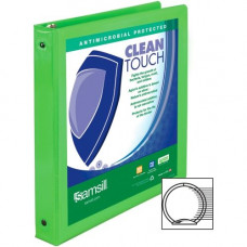 Samsill Lime Green Clean Touch Antimicrobial View Binder - 1" Binder Capacity - Letter - 8 1/2" x 11" Sheet Size - 225 Sheet Capacity - 3 x Round Ring Fastener(s) - 2 Internal Pocket(s) - Chipboard, Polypropylene - Lime - Recycled - 1 Each 
