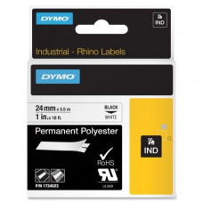 Newell Rubbermaid Dymo Rhino Permanent Polyester Tape - Permanent Adhesive - 15/16" Width x 18 ft Length - Rectangle - Thermal Transfer - White - Polyester - 1 Each - TAA Compliance 1734523