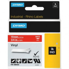 Newell Rubbermaid Dymo Colored 3/4" Vinyl Label Tape - Permanent Adhesive - 3/4" Width x 18 3/64 ft Length - Rectangle - Thermal Transfer - Red, White - Vinyl - 1 Each - TAA Compliance 1805422