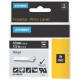 Newell Rubbermaid Dymo Black on White ID Label - Permanent Adhesive - 1/4" Width x 18 ft Length - Thermal Transfer - White - Polyester - TAA Compliance 1805442